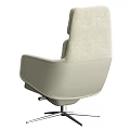 Modern Beige Upholstered Office Chair With High Backrest And Swivel Base