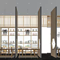 Traditional Chinese Teahouse Interior With Wooden Screens Tea Sets And Zen Decor