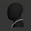 Silver Beaded Necklace Showcased On Black Mannequin Head For Daily Accessory