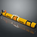 Yellow Underwater Weapon With HYDRO And AREUS Markings Streamlined Design And Red Indicators 3d model