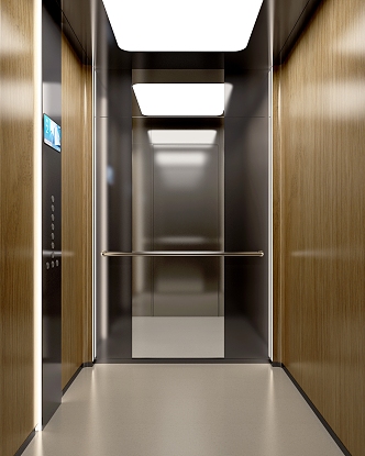 modern elevator car elevator hall 3d model