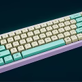 Colorful Pastel Mechanical Keyboard with Ergonomic Layout for Computer Use