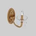 Elegant Gold Wall Sconce With Crystal Accents And Candle Holder Design