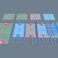 Basketball Gym Court Designs With Colorful Surfaces And Multiple Layout Options