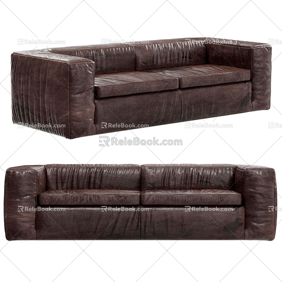 Modern Multiplayer Sofa Casual Sofa Leather Sofa Outdoor Sofa Double Sofa 3d model