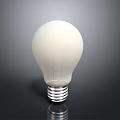 White Light Bulb With Metal Base Smooth Surface And Dark Background Reflection