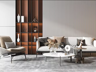 Modern sofa coffee table combination 3d model