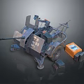Turret Machine Gun Heavy Machine Gun Turret Sci-fi Tower Defense Game Tower Defense Sci-fi Turret Game Turret 3d model