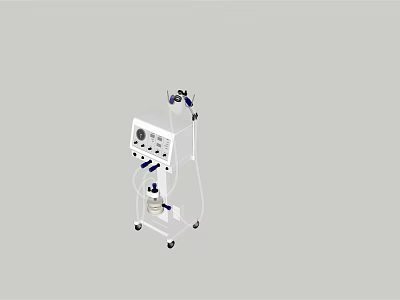 Advanced Medical Device With Control Panel Display Screen Wheels And Connecting Cables 3d model