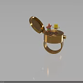 SpongeBob And Patrick Star In Golden Open Box With Circular Base And Shiny Surface 3d model