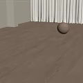 Natural Wooden Floor in Bright Room With Window Curtain and Decorative Round Ball