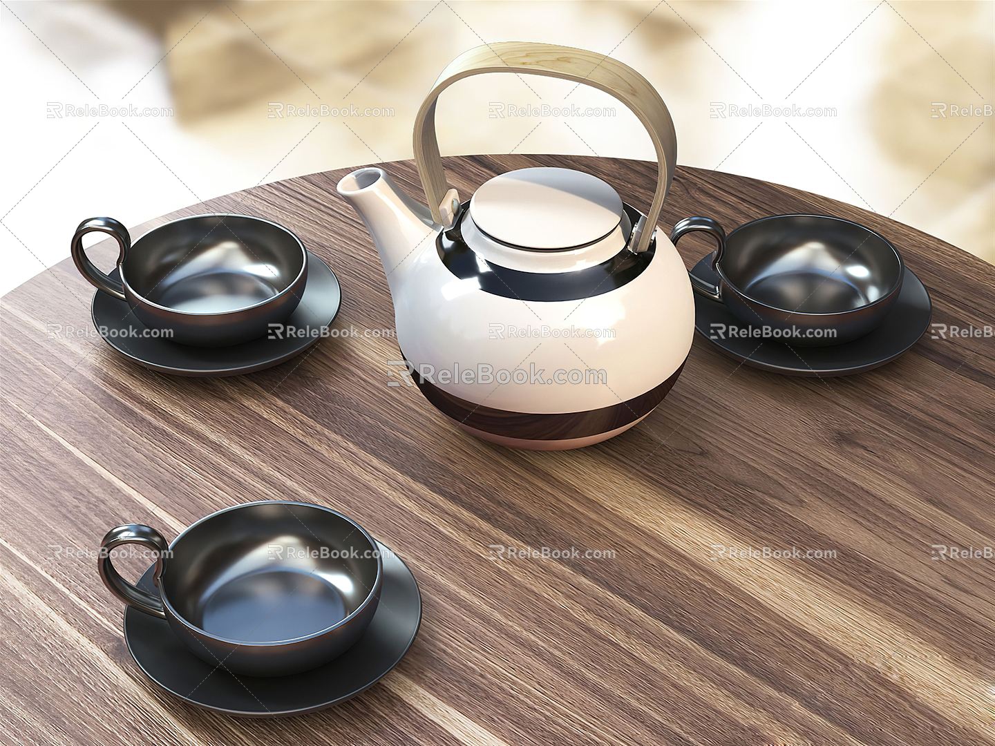 Modern Tea Set Teapot 3d model