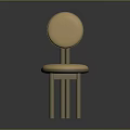 Modern Beige Upholstered Chair With Round Backrest And Metal Legs Design