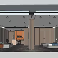 Modern Hotel Guest Room Interior With Wooden Walls Bed Bar Counter And Warm Lighting