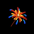 Floral Art Installation for Chinese New Year with Red Lanterns Fireworks and Golden Decor