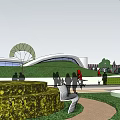 Contemporary Urban Landscape Design With Green Roof Winding Paths And Garden Maze