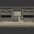 Vintage Retro Computer System With Beige Keyboard Screen And Disk Drive Slots 3d model