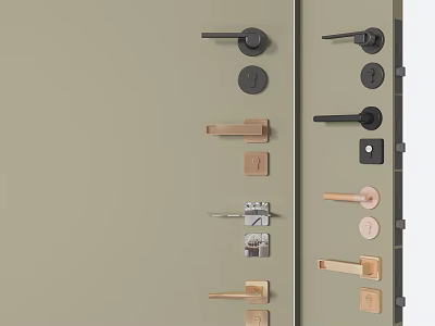 Stylish Contemporary Door Handles With Multiple Designs And Finishes For Home Interior 3d model