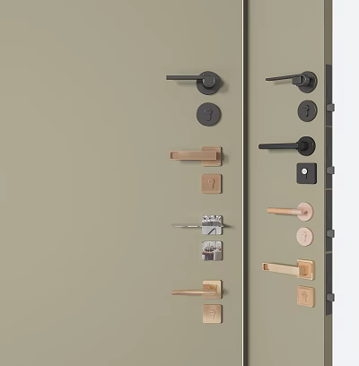 Stylish Contemporary Door Handles With Multiple Designs And Finishes For Home Interior 3d model