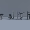 Durable Commercial Fitness Equipment With Sturdy Metal Frames And Black Padded Seats