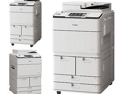 Modern Office Appliances Multifunctional Printers Copiers In Various Sizes For Business Use 3d model