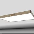 Modern Wooden Frame Ceiling Light With Rectangular And Round Shapes And White Illumination 3d model