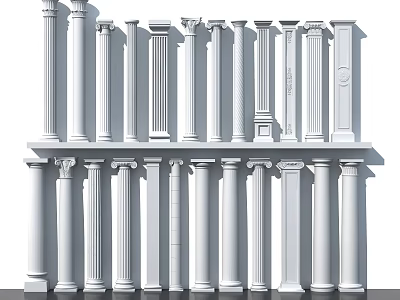 Classical Roman Columns Collection With Various Architectural Styles And Decorative Details 3d model