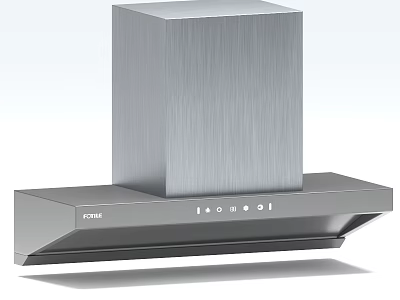 Modern Bosch Stainless Steel Range Hood With Sleek Control Panel And Flat Surface Design 3d model