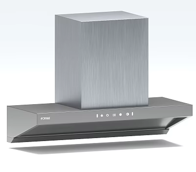 Modern Bosch Stainless Steel Range Hood With Sleek Control Panel And Flat Surface Design 3d model