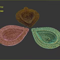 Stylish Clothing Accessories With Carved Leaf Patterns In Brown Orange And Gold