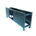 Modern Industrial Metal Cabinet With Rectangular Design Open Compartment And Sturdy Legs 3d model