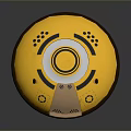Advanced Yellow Computer Network Router With Red Circular Component And Metal Antennas