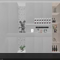 Modern White Wine Cabinet With Glass Doors Built In Lighting And Display Storage