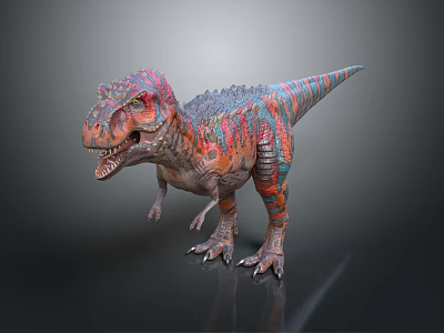 Colorful Tyrannosaurus Rex Dinosaur Model With Vibrant Patterns And Detailed Features 3d model