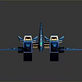 Detailed Blue Mecha Model With Streamlined Wings Spikes And Vibrant Details