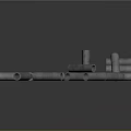 Gray Cylindrical Concrete Pipes Scattered With Stacked Arrangement On Gray Background