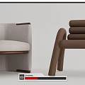 Modern Accent Leisure Chair With Curved Wooden Frame And Upholstered Seat Design