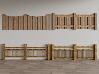 New Chinese Railing Wooden Fence Grille model