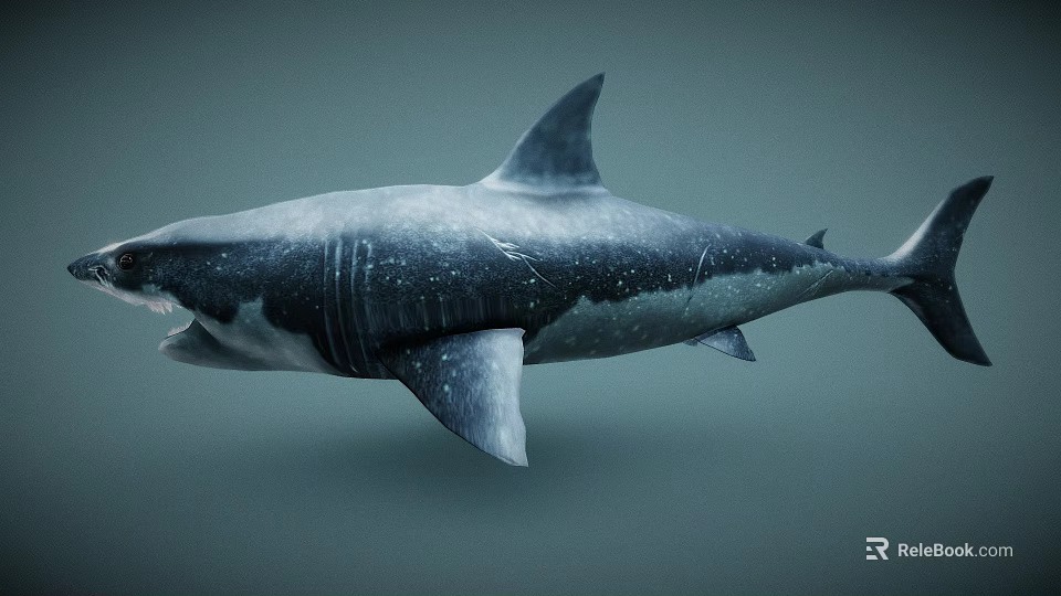 Realistic 3D Shark Model With Open Mouth And Detailed Skin Texture 3d model 
