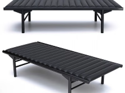 Modern Black Leather Sofa Bench With Stitch Detail And Sturdy Frame 3d model