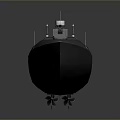 Black Unmanned Boat With Advanced Surveillance Equipment And Antenna Structure