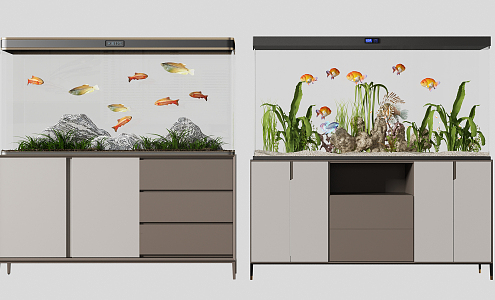 Modern fish tank 3d model