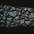Cultural Wall Featuring Irregular Stone Blocks And Natural Textured Surface Design 3d model