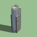 Modern Tall Office Building Exterior Design With Glass Curtain Wall And Multiple Floors