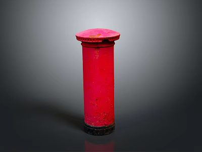 Vintage Red Postbox With Classic Cylindrical Structure And Smooth Surface 3d model