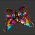 Vibrant Butterfly Shaped Home Decor Accessory With Colorful Wings Exquisite Design And Shiny Frame