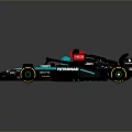 F1 Race Car With Petronas Yokohama Logos Black Blue White Aerodynamic Design