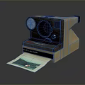 Retro Brown Polaroid Instant Camera With Photo Print Output And Classic Design