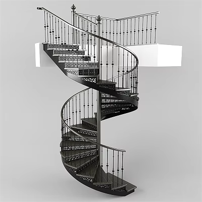 modern staircase spiral staircase revolving staircase 3d model