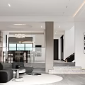 Modern Duplex Living Room Design With Marble Island And Lights